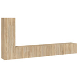 3 Piece TV Cabinet Set Sonoma Oak Engineered Wood - Front View