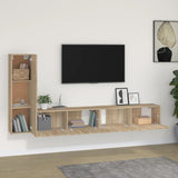 3 Piece TV Cabinet Set Sonoma Oak Engineered Wood - Side View