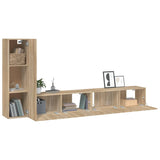 3 Piece TV Cabinet Set Sonoma Oak Engineered Wood - Top-Down View