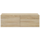 3 Piece TV Cabinet Set Sonoma Oak Engineered Wood - Rear View