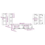 6 Piece TV Cabinet Set High Gloss White Engineered Wood