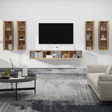 6 Piece TV Cabinet Set Sonoma Oak Engineered Wood - Side View
