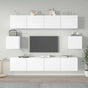 6 Piece TV Cabinet Set White Engineered Wood