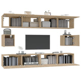 6 Piece TV Cabinet Set Sonoma Oak Engineered Wood - Top-Down View