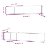 5 Piece TV Cabinet Set High Gloss White Engineered Wood