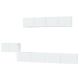 5 Piece TV Cabinet Set High Gloss White Engineered Wood