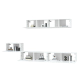 5 Piece TV Cabinet Set High Gloss White Engineered Wood