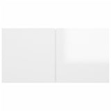 5 Piece TV Cabinet Set High Gloss White Engineered Wood - Rear View