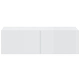 5 Piece TV Cabinet Set High Gloss White Engineered Wood