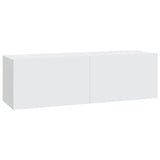 5 Piece TV Cabinet Set White Engineered Wood - Close-Up Angle