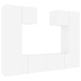 6 Piece TV Cabinet Set High Gloss White Engineered Wood