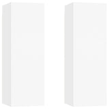 6 Piece TV Cabinet Set White Engineered Wood - Close-Up Angle