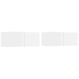6 Piece TV Cabinet Set High Gloss White Engineered Wood - 45-Degree Angle