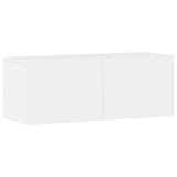 3 Piece TV Cabinet Set High Gloss White Engineered Wood - Side View