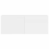 3 Piece TV Cabinet Set High Gloss White Engineered Wood - Top-Down View