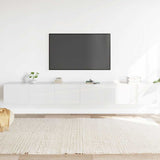 3 Piece TV Cabinet Set High Gloss White Engineered Wood
