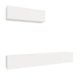 3 Piece TV Cabinet Set White Engineered Wood - Front View