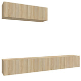 3 Piece TV Cabinet Set Sonoma Oak Engineered Wood - Front View