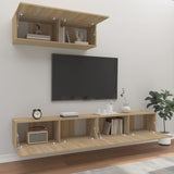 3 Piece TV Cabinet Set Sonoma Oak Engineered Wood - Side View