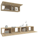 3 Piece TV Cabinet Set Sonoma Oak Engineered Wood - Top-Down View