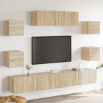 7 Piece TV Cabinet Set Sonoma Oak Engineered Wood