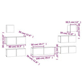 7 Piece TV Cabinet Set White Engineered Wood - Extra Image
