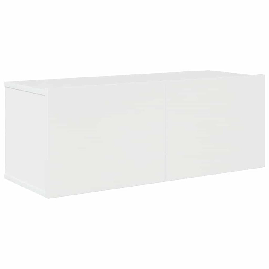 7 Piece TV Cabinet Set High Gloss White Engineered Wood