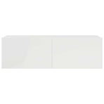 7 Piece TV Cabinet Set High Gloss White Engineered Wood