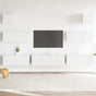 7 Piece TV Cabinet Set High Gloss White Engineered Wood