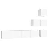 Wall-mounted TV Cabinet White Engineered Wood - Front View