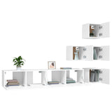 Wall-mounted TV Cabinet White Engineered Wood - Top-Down View