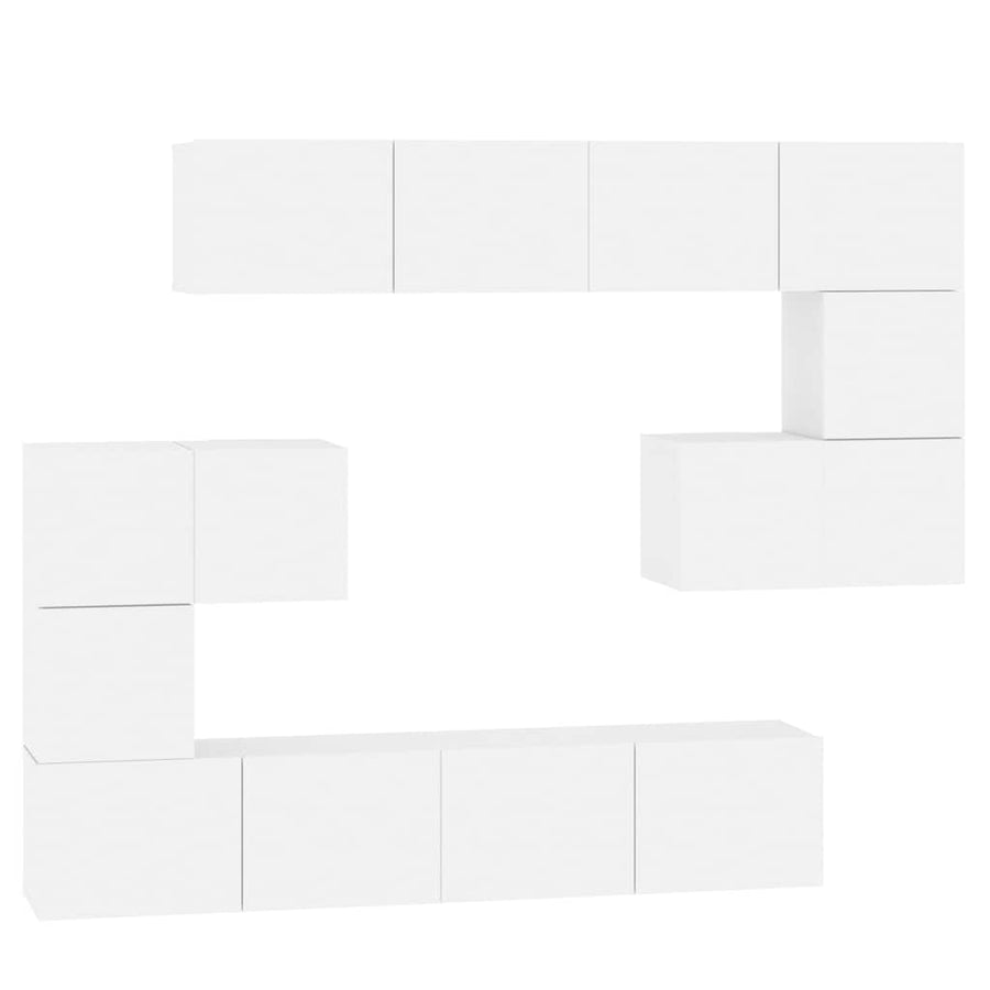 Wall-mounted TV Cabinet White Engineered Wood