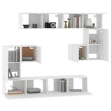 Wall-mounted TV Cabinet White Engineered Wood - Top-Down View