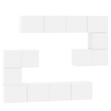 Wall-mounted TV Cabinet High Gloss White Engineered Wood - Front View