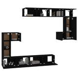 Wall-mounted TV Cabinet Black Engineered Wood - Top-Down View