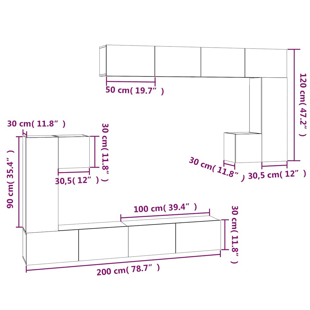 Wall-mounted TV Cabinet Black Engineered Wood