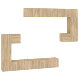 Wall-mounted TV Cabinet Sonoma Oak Engineered Wood - Front View