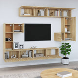 Wall-mounted TV Cabinet Sonoma Oak Engineered Wood - Side View