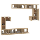 Wall-mounted TV Cabinet Sonoma Oak Engineered Wood - Top-Down View