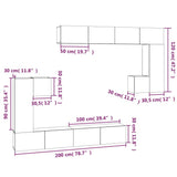 Wall-mounted TV Cabinet Sonoma Oak Engineered Wood - Extra Image