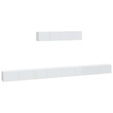 4 Piece TV Cabinet Set High Gloss White Engineered Wood
