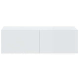 4 Piece TV Cabinet Set High Gloss White Engineered Wood - Rear View