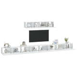 4 Piece TV Cabinet Set High Gloss White Engineered Wood
