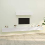 4 Piece TV Cabinet Set High Gloss White Engineered Wood