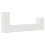 4 Piece TV Cabinet Set White Engineered Wood