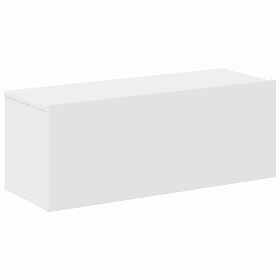 4 Piece TV Cabinet Set White Engineered Wood