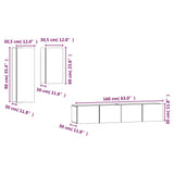 4 Piece TV Cabinet Set White Engineered Wood - Extra Image