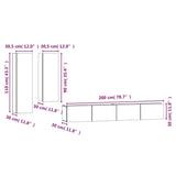 4 Piece TV Cabinet Set White Engineered Wood - Extra Image