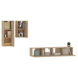 4 Piece TV Cabinet Set Sonoma Oak Engineered Wood - Top-Down View