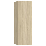 4 Piece TV Cabinet Set Sonoma Oak Engineered Wood - Rear View